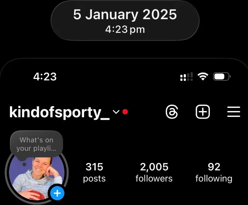 Instagram profile screenshot showing 2,005 followers